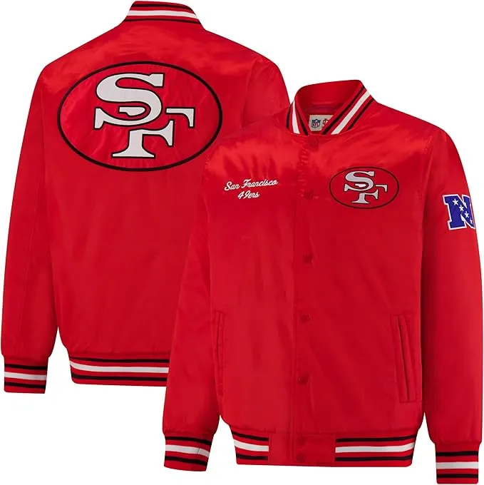 NFL Official Adults Supreme Satin Heritage Jacket|San Francisco 49ers