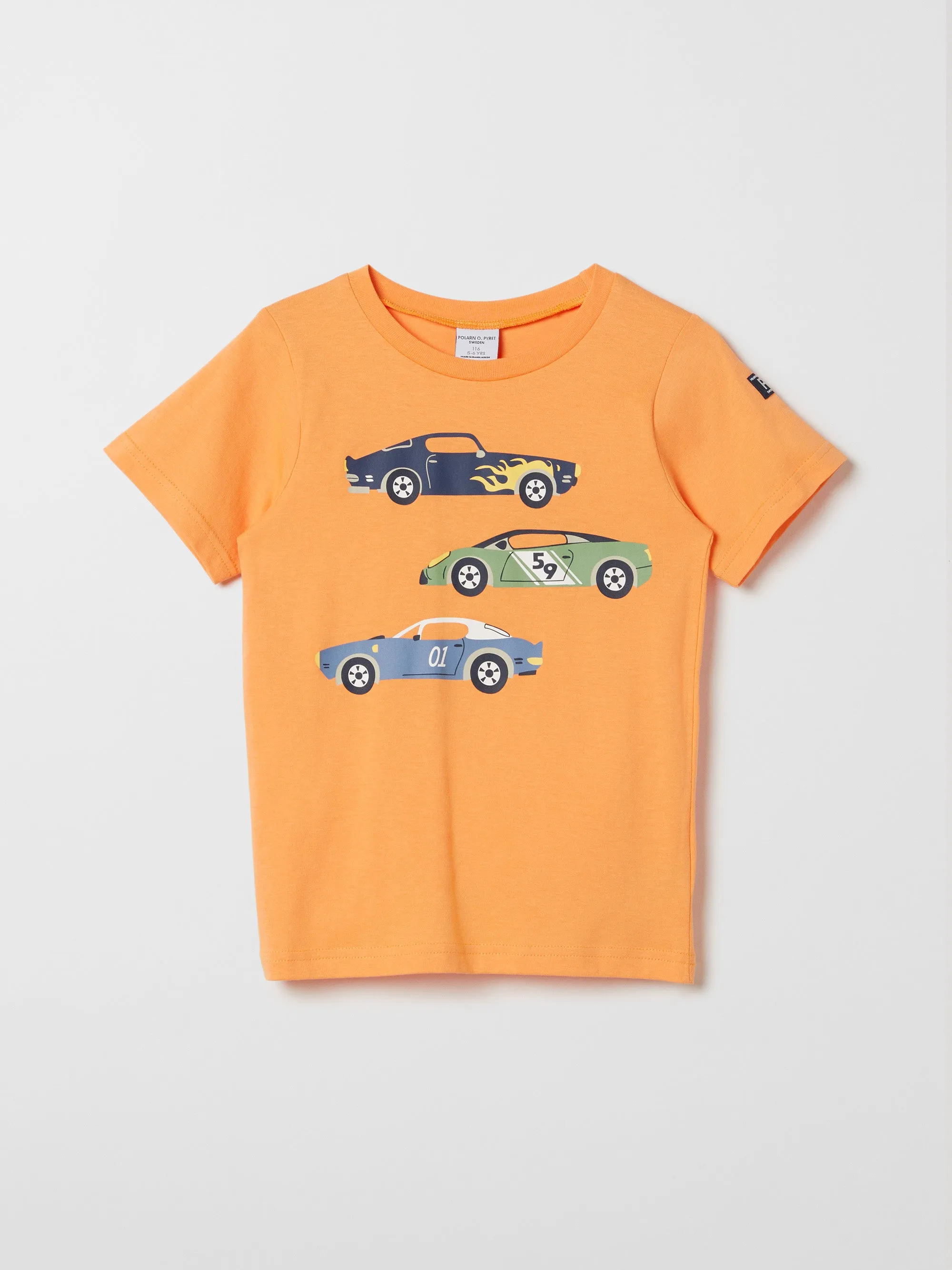 Organic Cotton Kids Car Print T-shirt