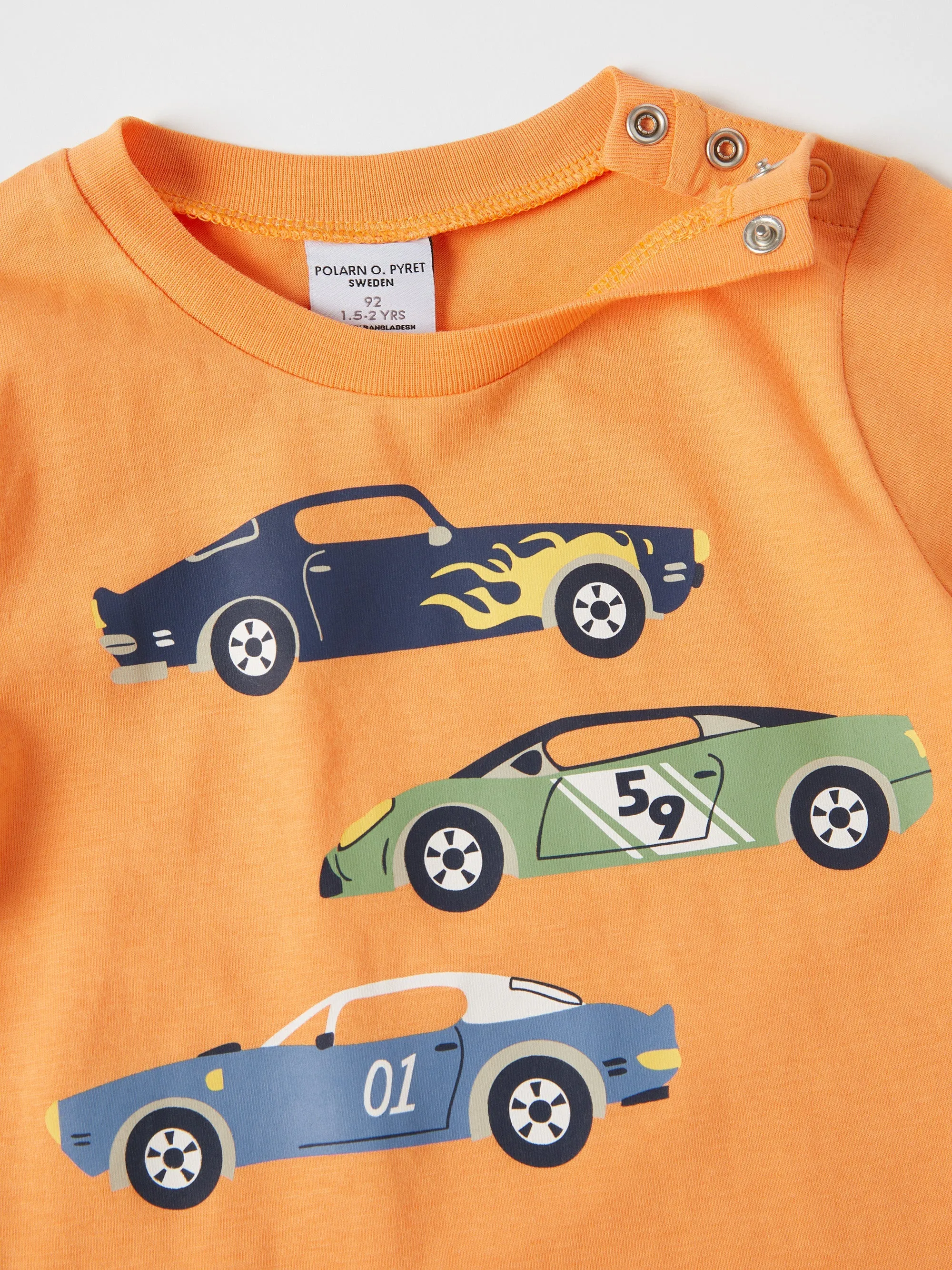 Organic Cotton Kids Car Print T-shirt