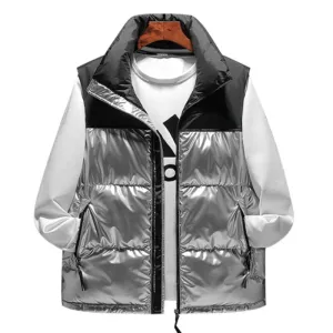 Silver Sleeveless Men's Vest Jacket