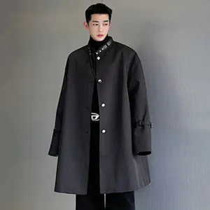 Solid Chic Belt Stand Collar Coat