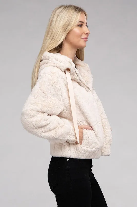 TEEK - Fluffy Zip-Up Teddy Hoodie