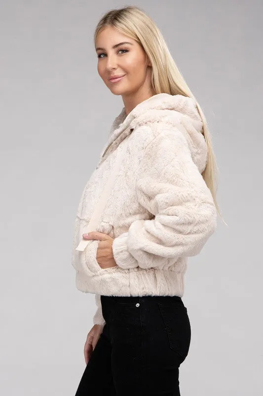 TEEK - Fluffy Zip-Up Teddy Hoodie