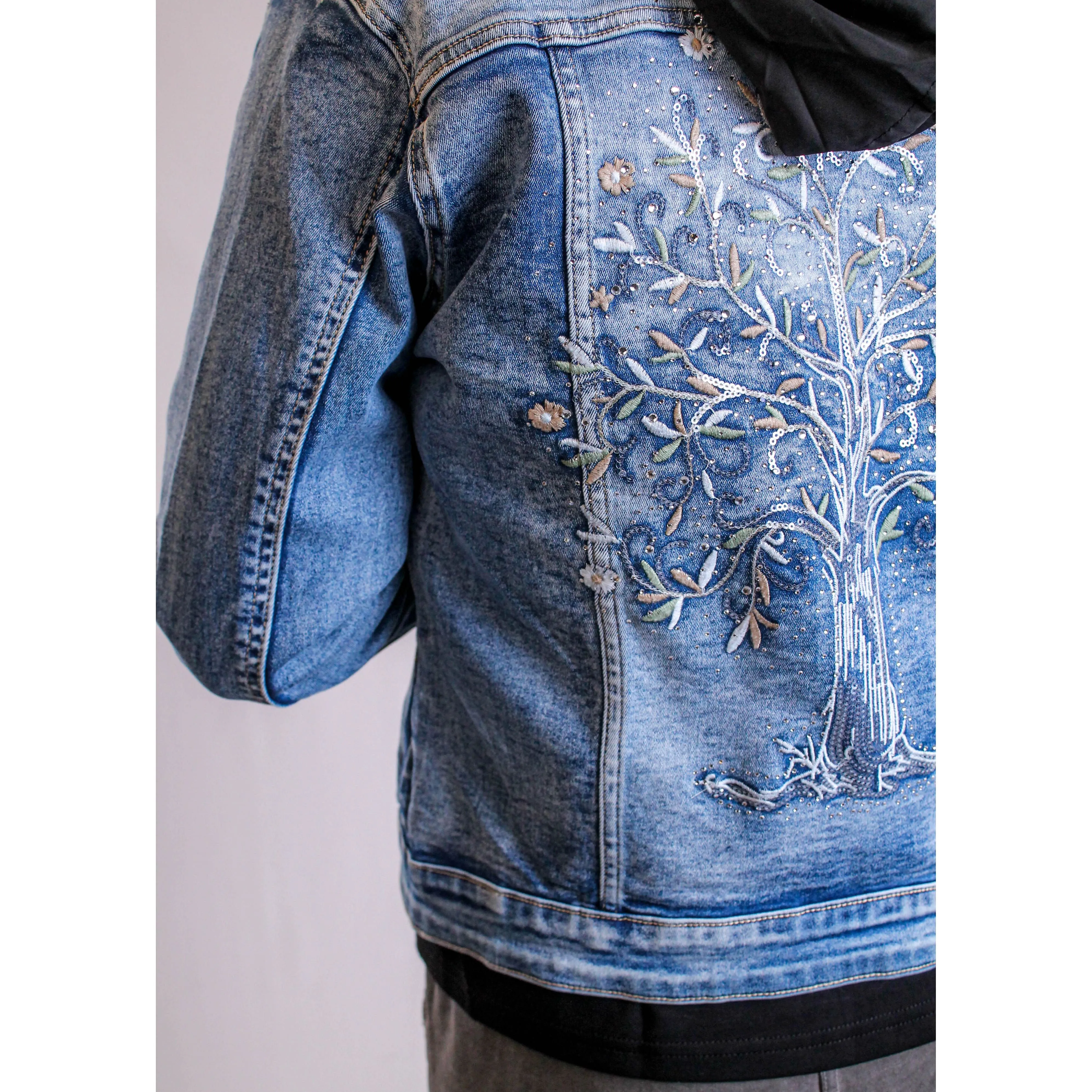 Tempo Paris Tree of Life Denim Jacket