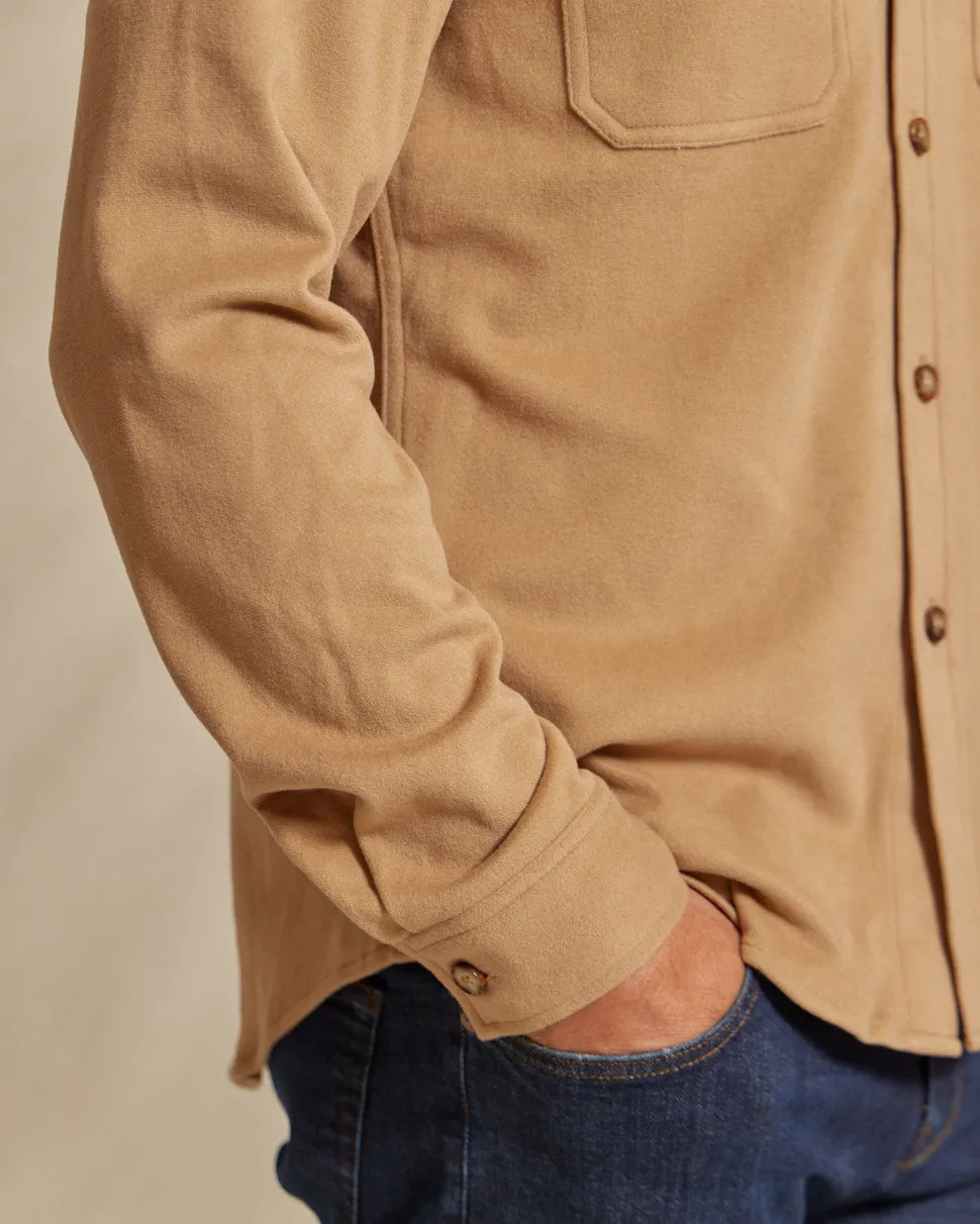 The Connor - Light Weight Wool Tech Shirt Jacket - Camel