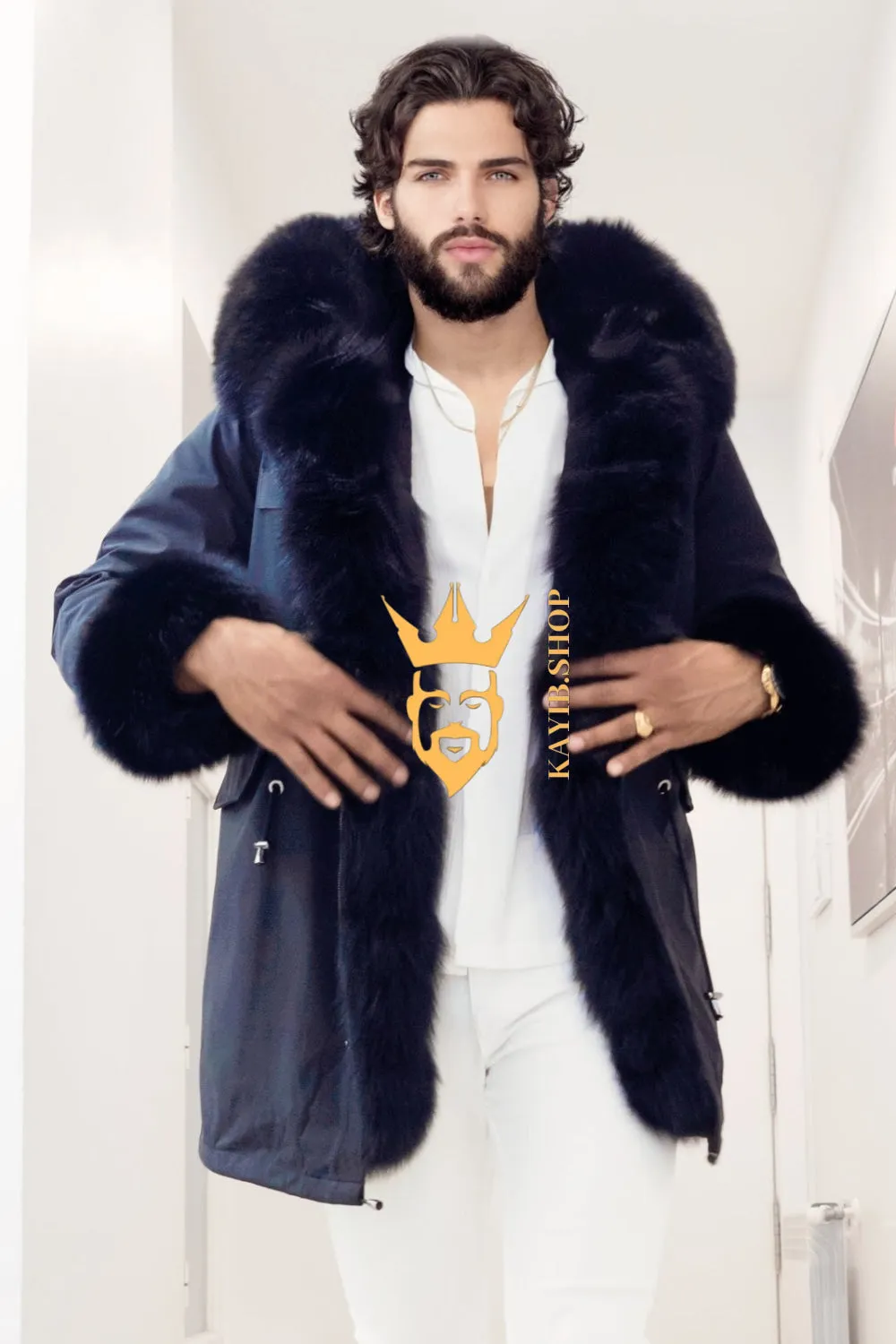 The Ultimate Men's Black Fox Fur Parka: Luxurious Style and Versatility