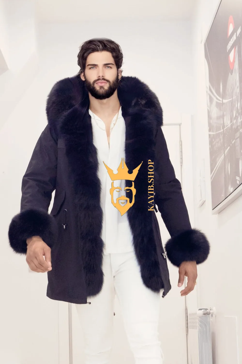 The Ultimate Men's Black Fox Fur Parka: Luxurious Style and Versatility