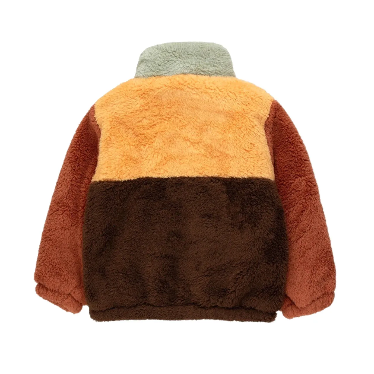 TINYCOTTONS - Color Block Polar Sherpa Jacket - Dark Brown / Soft Yellow