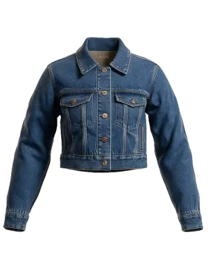 Trendy Women's Cropped Blue Breeze Denim Jacket