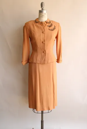 Vintage 1950s Franklin Chicago Dress and Jacket Two Piece Suit