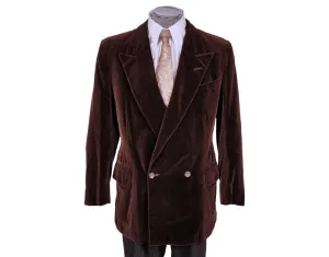 Vintage Norton & Sons Bespoke Savile Row Jacket Brown Velvet Blazer 1970 Large