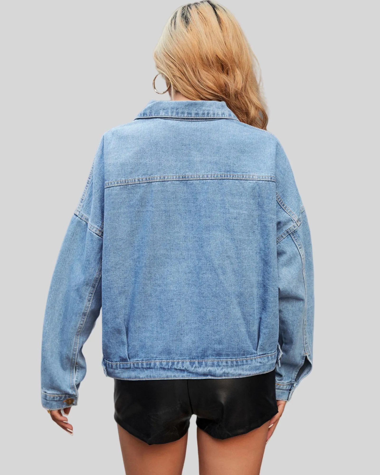 Women's short denim jacket  distressed jean jackets coat