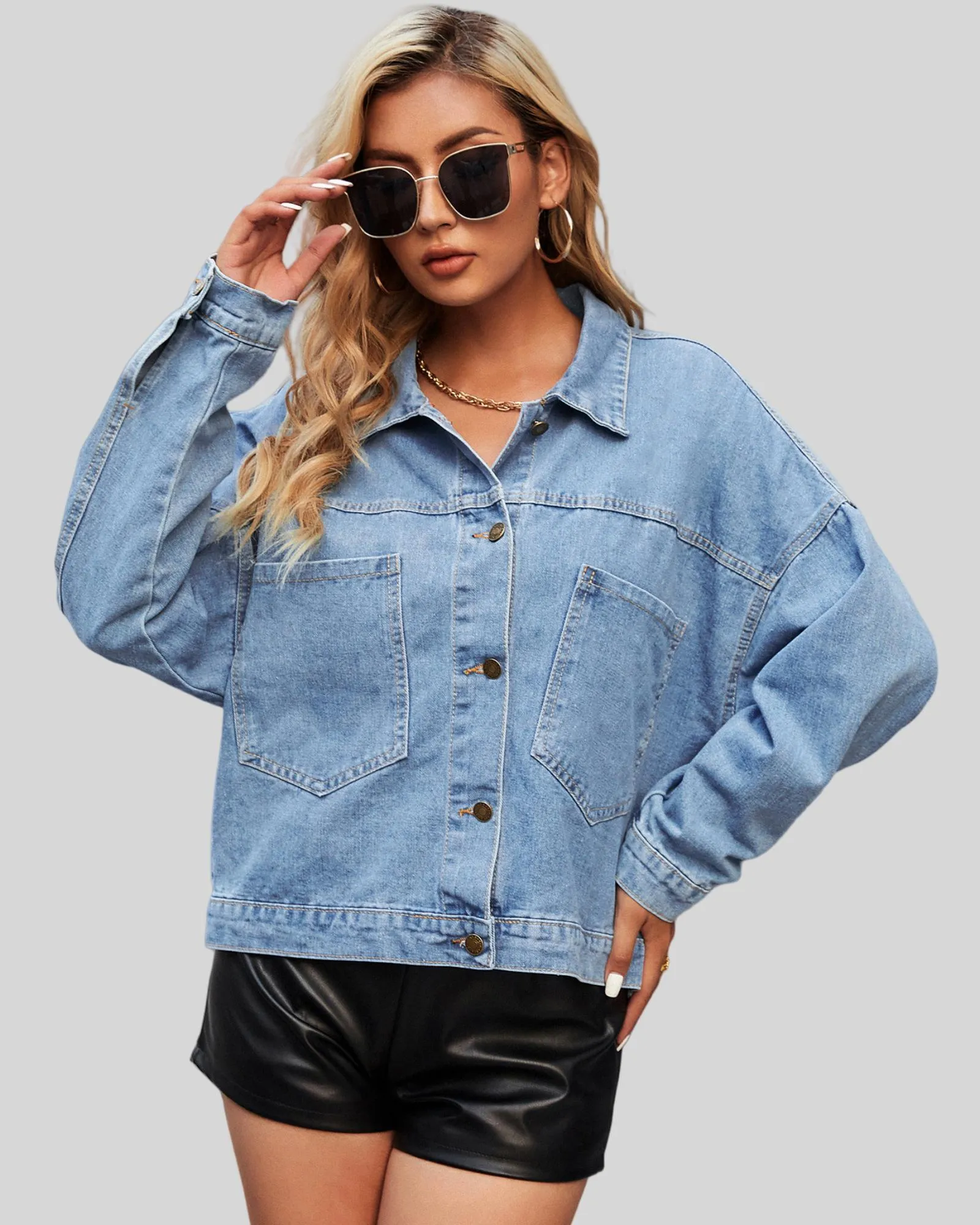 Women's short denim jacket  distressed jean jackets coat