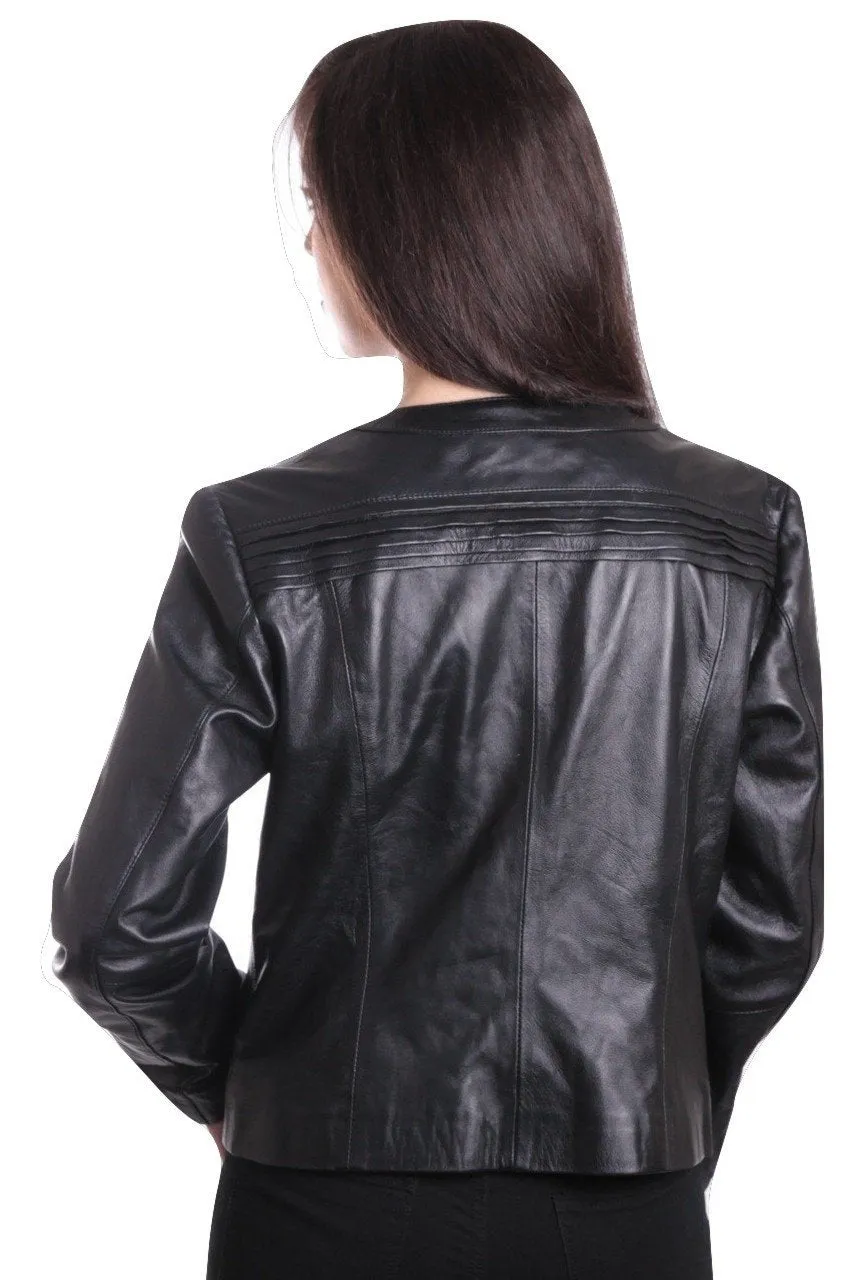 Womens Trendy Black Leather Jacket