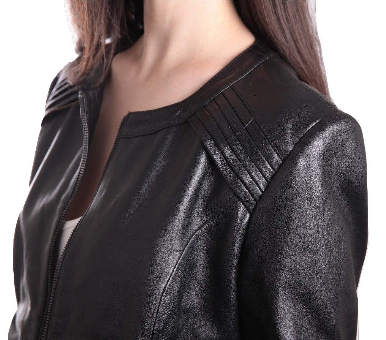 Womens Trendy Black Leather Jacket