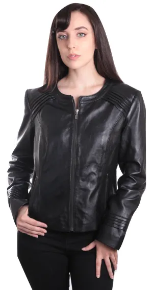 Womens Trendy Black Leather Jacket