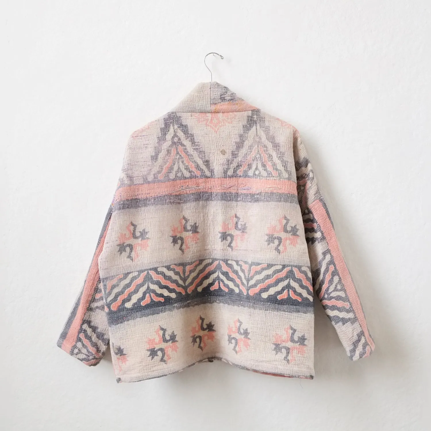 XS Pink and grey wavy triangles Anoushka Jacket LM085