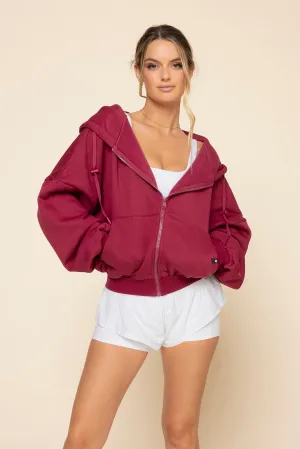 Zip Cloud Hoodie - Ruby