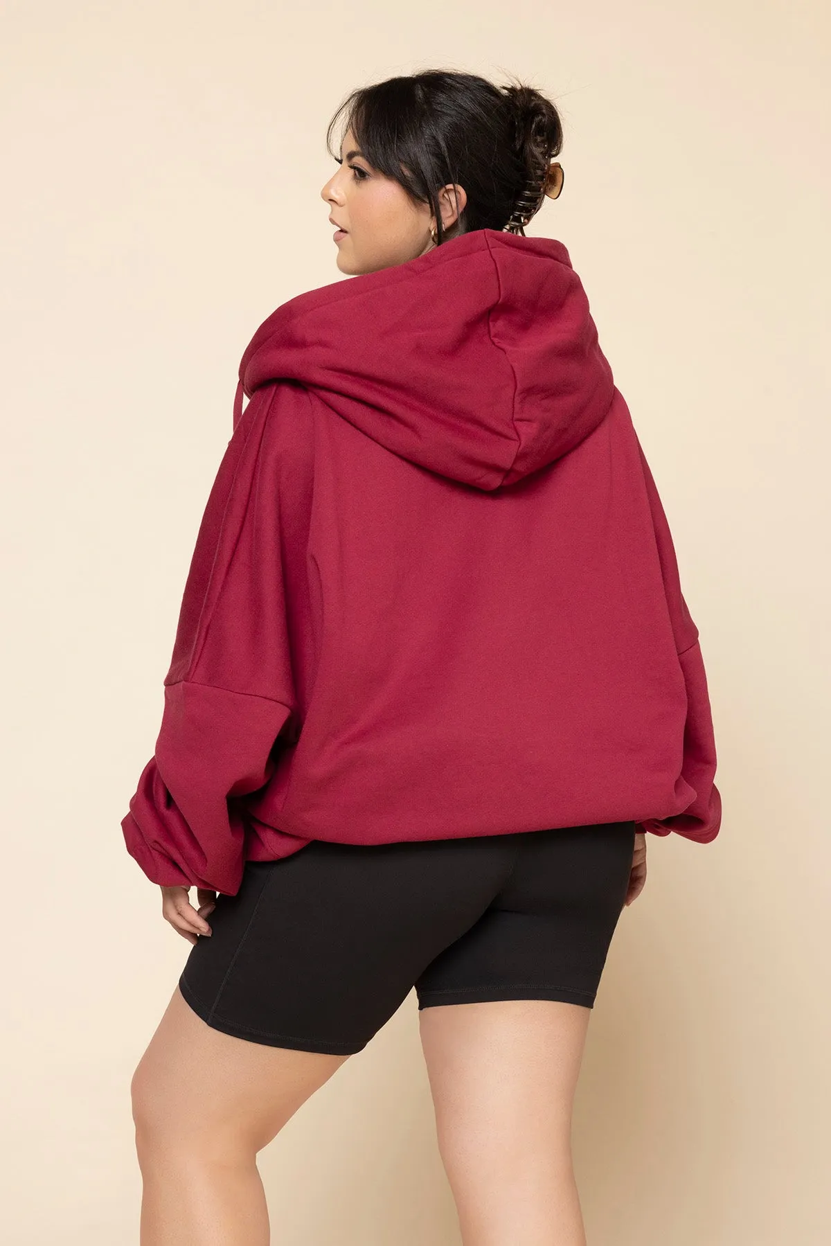 Zip Cloud Hoodie - Ruby